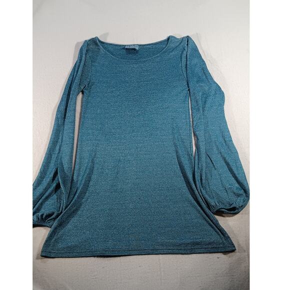 Michael Stars Blue Long Sleeve Top Women’s OSFM Boho Casual Stretch Blouse - Picture 1 of 7